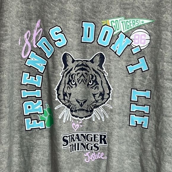 TWO Justice Stranger Things Long Sleeve PJ Tops - Picture 8 of 12